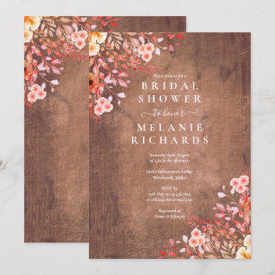 Rustic Wildflowers Floral Bridal Shower Invitation