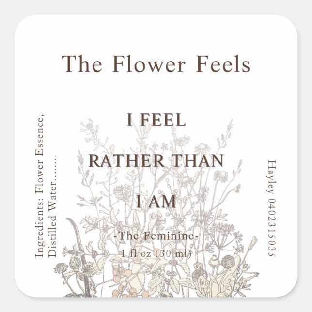 Rustic Wildflowers Herb Earthy Floral  Square Sticker (Front)