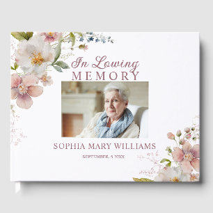 Rustic Wildflowers In loving Memory Guest Book