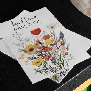 Rustic Wildflowers Mother's Day Brunch Invitation