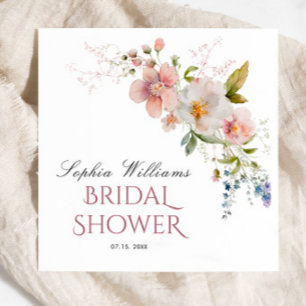 Rustic Wildflowers Napkins Bridal Shower