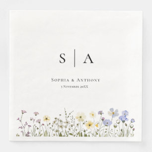 Rustic Wildflowers Wedding Napkins