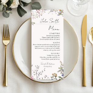 Rustic Wildflowers Wedding Personalised Menu