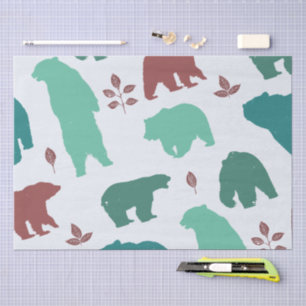 Rustic Wildlife Bear Pattern Tissue Paper
