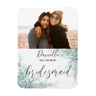 Rustic Will You Be My Bridesmaid Green Wedding  Magnet