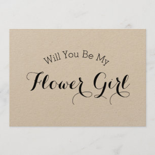 Rustic Will You Be My Flower Girl Proposal Card