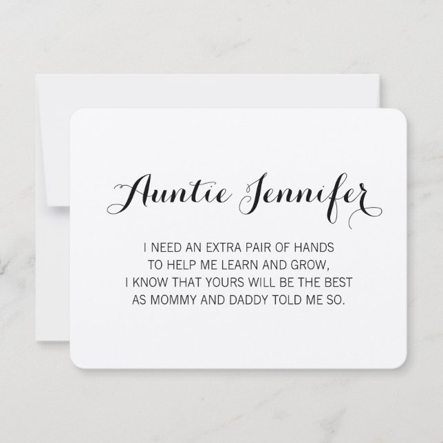 Rustic Will You Be My Godmother Proposal Invitation (Front)