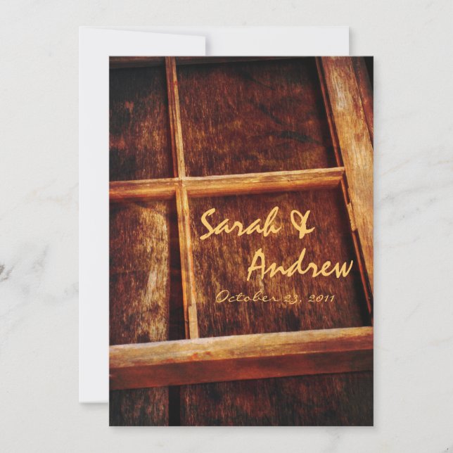 Rustic Window Frame Wedding Invitation (Front)