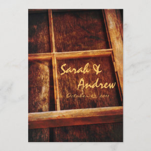 Rustic Window Frame Wedding Invitation