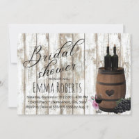 Rustic Wine Barrel Weathered Wood Bridal Shower