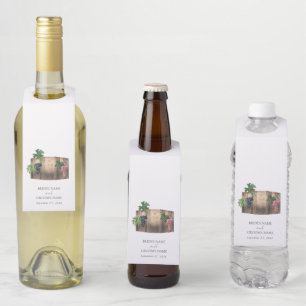 Rustic Wine Barrel Winery Vineyard Wedding Bottle Tag