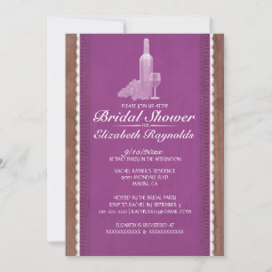 Rustic Wine Bottles Bridal Shower Invitations