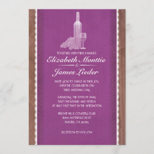 Rustic Wine Bottles Wedding Invitations