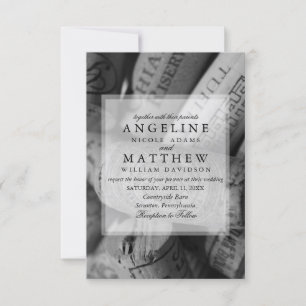 Rustic Wine Cork Wedding Invitation