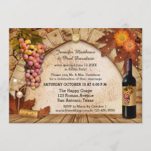 Rustic Wine Elope or Post Wedding Party Invitation