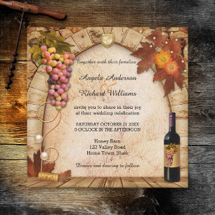 Rustic Wine or Vineyard Theme Wedding Invitation