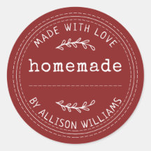 Rustic Wine Red Personalised Homemade