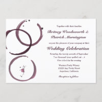 Rustic Wine Stain Vineyard Wedding Invitations