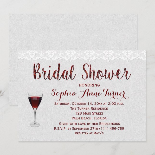 Rustic Wine Tasting Bridal Shower Invitation (Front/Back)
