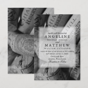 Rustic Wine Themed Vineyard Wedding Invitation