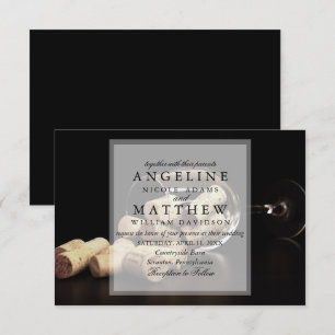 Rustic Wine Themed Vineyard Wedding Invitation