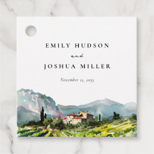Rustic Winery Landscape Wedding Favour Tags