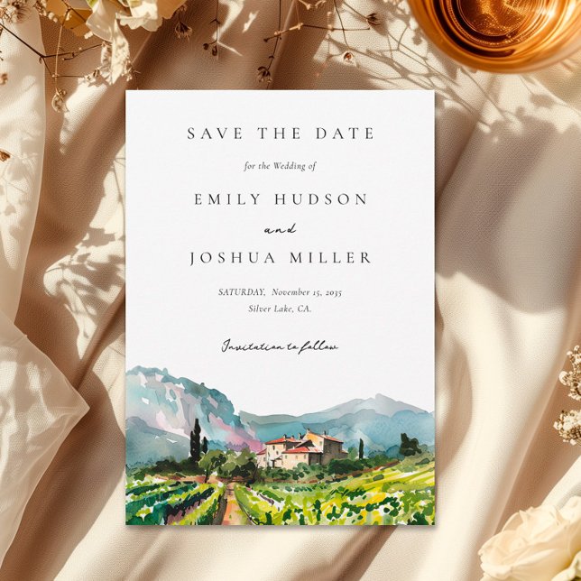 Rustic Winery Landscape Wedding Save The Date (Creator Uploaded)