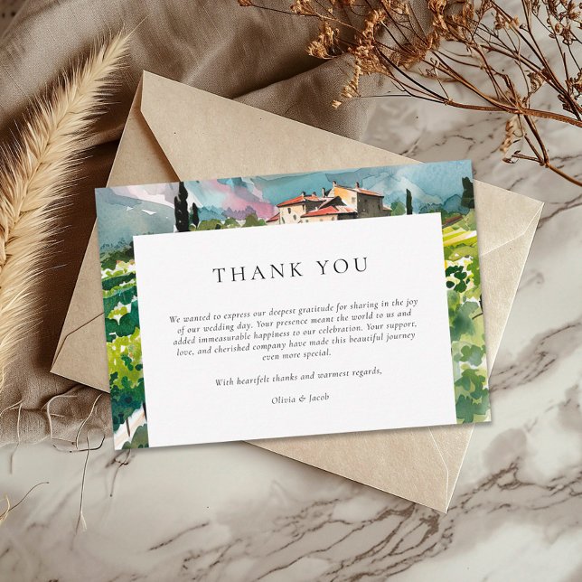 Rustic Winery Landscape Wedding Thank You Card (Creator Uploaded)