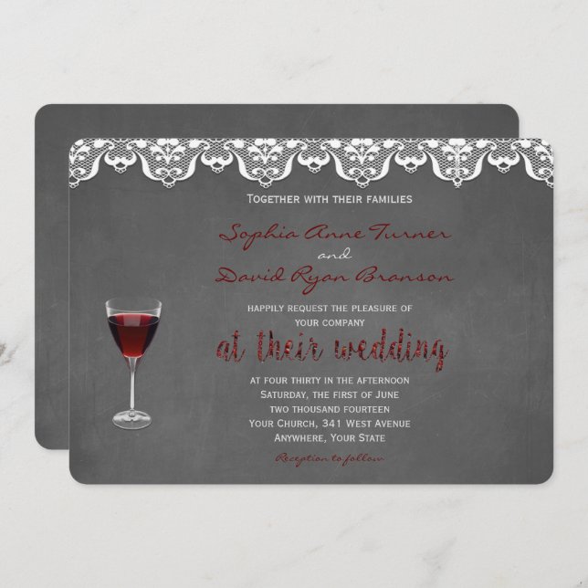 Rustic Winery Wedding Custom Invitation (Front/Back)