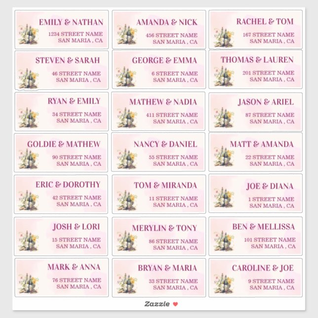 Rustic Winery Wedding Guest Address Labels (Sheet)