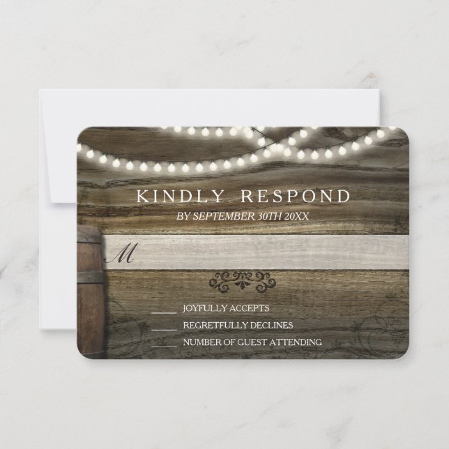 Rustic Winery Wedding RSVP Card (Front)