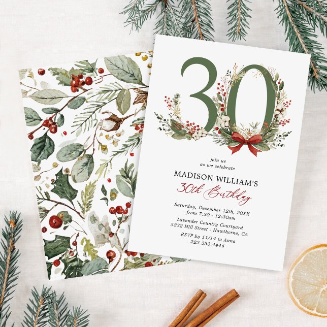 Rustic Winter 30th Birthday Invitation (Creator Uploaded)