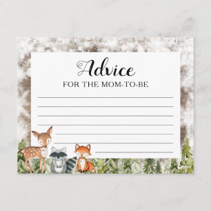Rustic Winter Animals Woodland Advice For Mummy Enclosure Card