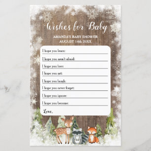 Rustic Winter Animals Woodland Wishes for Baby