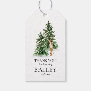 Rustic Winter Baby Shower Favour Gift Tags