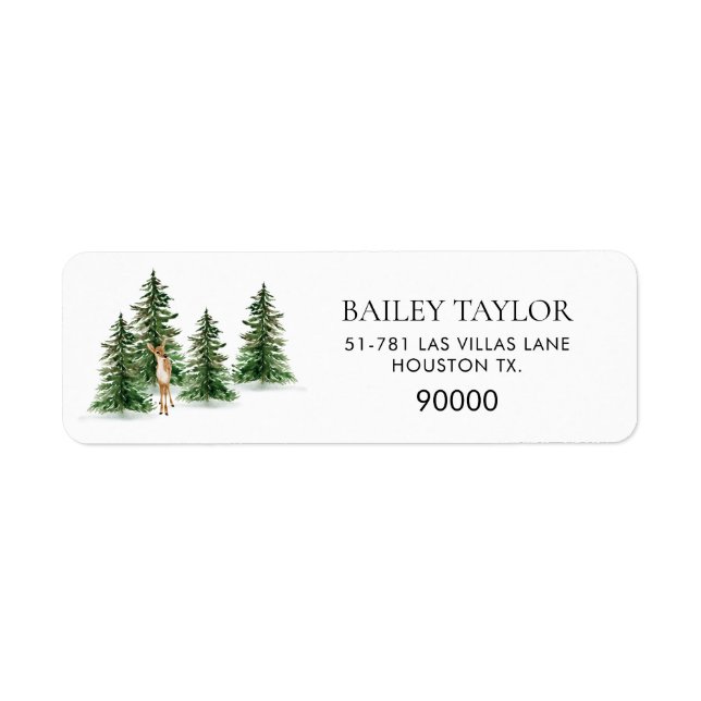 Rustic Winter Baby Shower Return Address Label (Front)