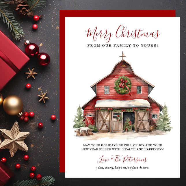 Rustic Winter Barn Christmas Holiday Card (Creator Uploaded)