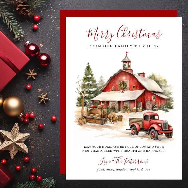Rustic Winter Barn Christmas Holiday Card (Creator Uploaded)