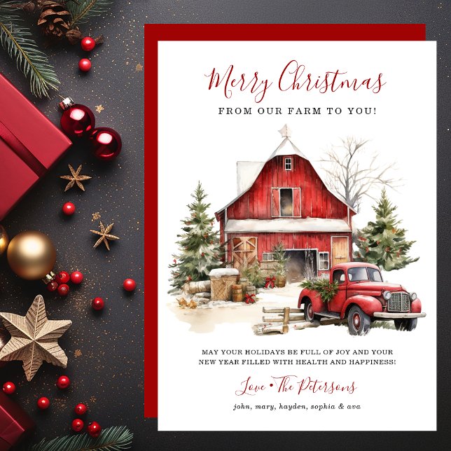 Rustic Winter Barn Christmas Holiday Card (Creator Uploaded)