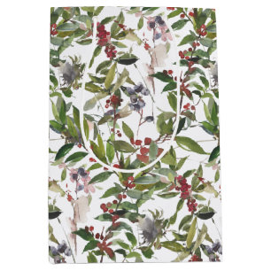 Rustic Winter Berries Holiday Large Gift Bag
