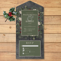 Rustic Winter Berries & Pine Black Two Dinner