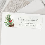 Rustic Winter Berries Pine Cone Botanical Greenery<br><div class="desc">Beautiful return address labels featuring hand-painted botanical watercolor illustrations of winter greenery,  pine and spruce branches,  cones and holly berries. Perfect choice for winter or Christmas holiday themed weddings.</div>