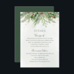 Rustic Winter Berries Pine Cone Greenery Wedding Enclosure Card<br><div class="desc">Beautiful wedding enclosure card featuring hand-painted botanical watercolor illustrations of winter greenery,  pine and spruce branches,  cones and holly berries. Perfect choice for winter or Christmas holiday themed weddings.</div>
