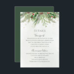 Rustic Winter Berries Pine Cone Greenery Wedding Enclosure Card<br><div class="desc">Beautiful wedding enclosure card featuring hand-painted botanical watercolor illustrations of winter greenery,  pine and spruce branches,  cones and holly berries. Perfect choice for winter or Christmas holiday themed weddings.</div>