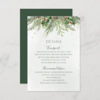 Rustic Winter Berries Pine Cone Greenery Wedding