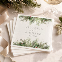 Rustic Winter Berries Pine Cone Greenery Wedding