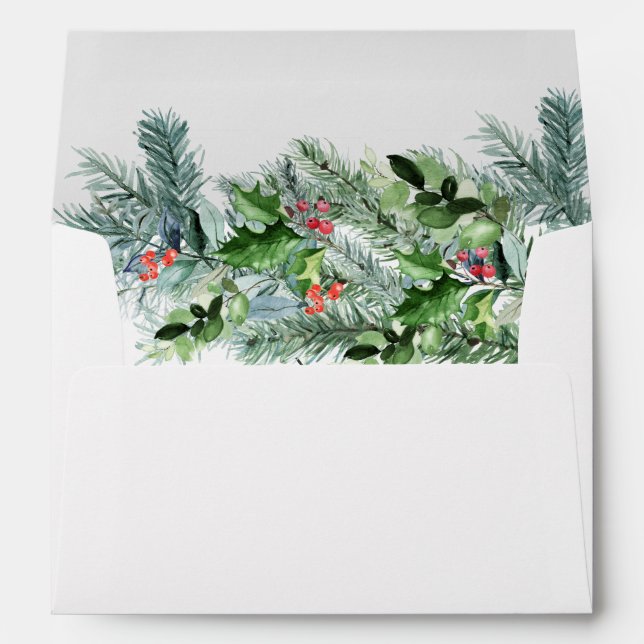 Rustic Winter Botanical Envelope (Back (Bottom))