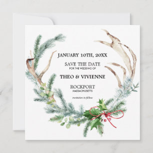 Rustic Winter Botanical Save the Date