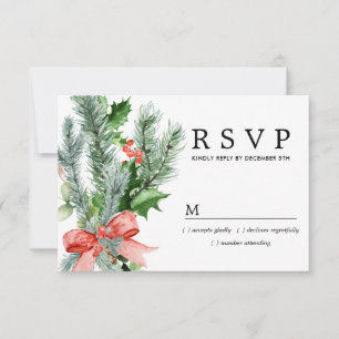 Rustic Winter Botanical Wedding RSVP