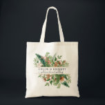 Rustic Winter Botanical Wedding Welcome Tote Bag<br><div class="desc">Welcome your wedding party and guests to your wedding weekend with this very pretty personalised tote bag. The bride and groom names are written in large traditional text, while your welcome statement is written in a trendy script. The design is on both sides of the tote bag. Perfect for a...</div>